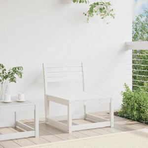 Canapea de grădină, alb, lemn masiv de pin