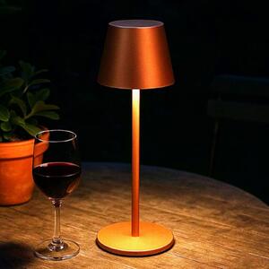 FH Lighting Lampa de masă cu LED și baterie Viletto, culoare ruginiu, înălțime 36 cm, IP54, reglabil, Maro / Rugină, Metal, Modern