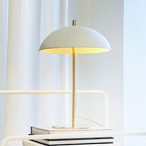Dyberg Larsen Lampa de masă Globus, bej/alamă, 44 cm, Auriu / Alamă, Camera de zi / sufragerie, Metal, Scandinavă