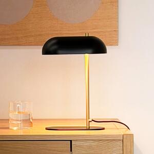 Dyberg Larsen Lampa de masă Mini Arch, negru/alamă, 32 cm, Negru, Camera de zi / sufragerie, Metal, Scandinavă