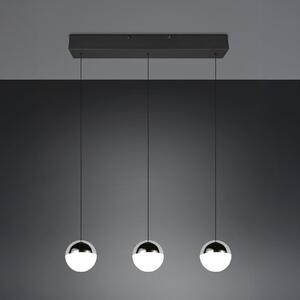 Reality Leuchten Lampă suspendată LED Senta, crom, lungime 62 cm, 4.000 K, 3 becuri., Metalic, Camera de zi / sufragerie, Plastic, Modern, glob