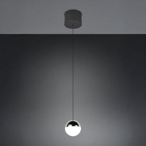 Reality Leuchten Lampă suspendată LED Senta, culoare crom, Ø 10 cm, 4.000 K 1 bec., Metalic, Camera de zi / sufragerie, Plastic, Modern, glob