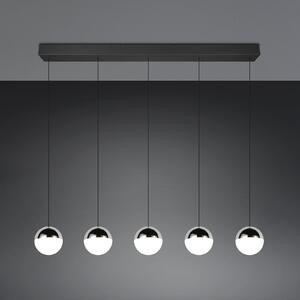 Reality Leuchten Lampă suspendată LED Senta, crom, lungime 114 cm, 4 becuri, 4.000 K., Metalic, Camera de zi / sufragerie, Plastic, Modern, glob