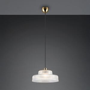 Reality Leuchten Lampă suspendată Abella, transparentă, Ø 35 cm, sticlă, E27, reglabil, Transparent, Camera de zi / sufragerie, Sticlă