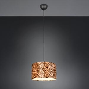 Reality Leuchten Lampă suspendată Pardina, maro pestriț/negru, Ø 40 cm, metal, reglabil, Maro / Rugină, Camera de zi / sufragerie, Metal, Modern