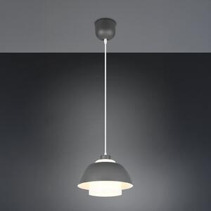 Reality Leuchten Lampă suspendată Tilos, antracit, Ø 30 cm, metal/sticlă, E27, reglabil, Negru, Camera de zi / sufragerie, Metal, Modern