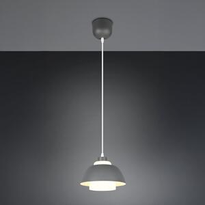 Reality Leuchten Lampă suspendată Tilos, antracit, Ø 23 cm, metal/sticlă, E27, reglabil, Negru, Camera de zi / sufragerie, Metal, Modern