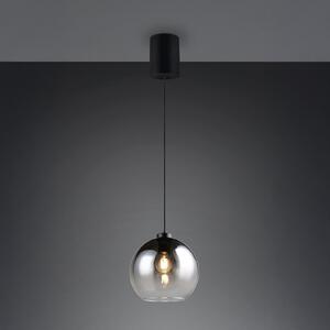 Reality Leuchten Lampă suspendată Liora, gri fumuriu, Ø 25 cm, sticlă, E27, reglabil, Gri, Camera de zi / sufragerie, Sticlă, Modern, glob