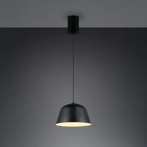 Reality Leuchten Lampă suspendată Tova, negru mat, Ø 30 cm, metal, E27, reglabil, Negru, Camera de zi / sufragerie, Metal, Modern