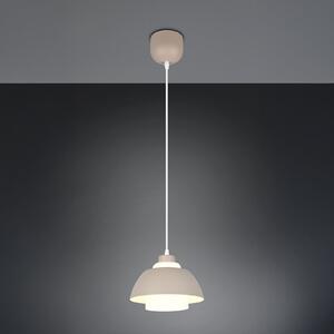 Reality Leuchten Lampă suspendată Tilos, bej, Ø 23 cm, metal/sticlă, E27, reglabil, Bej, Camera de zi / sufragerie, Metal, Modern