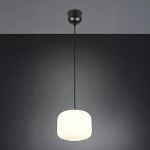 Reality Leuchten Lampă suspendată Signe, Ø 25 cm, albă, sticlă, E27, reglabil, Alb, Camera de zi / sufragerie, Metal, Modern