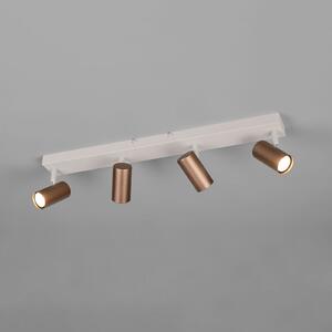 Reality Leuchten Spot Taryn, maro, lungime 62 cm, 4 becuri, GU10, reglabil, Maro / Rugină, Camera de zi / sufragerie, Metal, Modern, Plafon semicircular cu spațiere