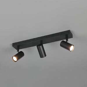 Reality Leuchten Spot Taryn, negru mat, lungime 45 cm, 3 becuri, GU10, reglabil, Negru, Camera de zi / sufragerie, Metal, Modern, Plafon semicircular cu spațiere