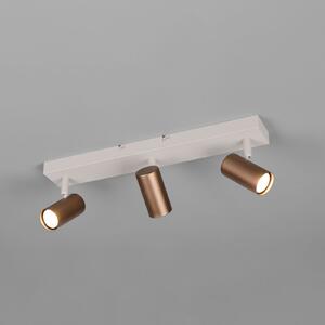 Reality Leuchten Spot Taryn, maro, lungime 45 cm, 3 becuri, Mini-GU10, reglabil, Maro / Rugină, Camera de zi / sufragerie, Metal, Modern, Plafon semicircular cu spațiere