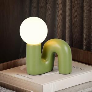 Reality Leuchten Lampa de masă Quinn, verde, înălțime 22 cm, ceramică/sticlă, G9, Verde, Camera de zi / sufragerie, Ceramică, Viața tânără