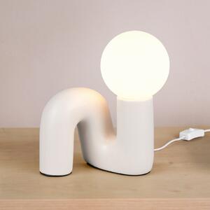 Reality Leuchten Lampa de masă Quinn, gri deschis, înălțime 22 cm, ceramică/sticlă, G9, Gri, Camera de zi / sufragerie, Ceramică, Viața tânără