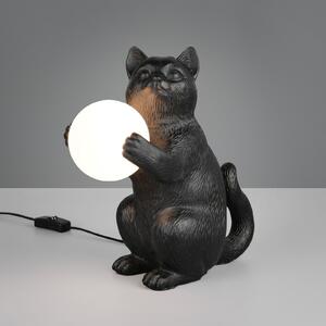 Reality Leuchten Lampa de masă Gatio, negru, înălțime 30 cm, rășină sintetică, G9, Negru, Camera de zi / sufragerie, Plastic, Viața tânără