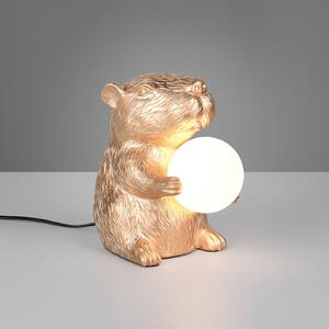 Reality Leuchten Lampa de masă Capi, culoare aurie, înălțime 25 cm, rășină sintetică, G9, Auriu / Alamă, Camera de zi / sufragerie, Plastic, Viața tânără