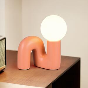 Reality Leuchten Lampa de masă Quinn, portocaliu, înălțime 22 cm, ceramică/sticlă, G9, Portocaliu, Camera de zi / sufragerie, Ceramică, Viața tânără
