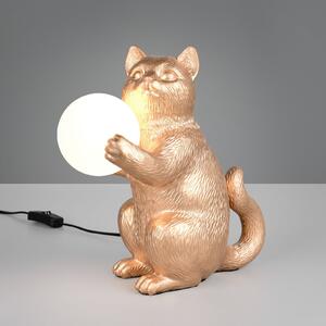 Reality Leuchten Lampă de masă Gatio, culoare auriu, înălțime 30 cm, rășină sintetică, G9, Auriu / Alamă, Camera de zi / sufragerie, Plastic, Viața tânără