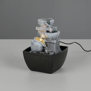 Reality Leuchten Lampa de masă LED Luma, maro, înălțime 18 cm, rășină sintetică, USB, Maro / Rugină, Camera de zi / sufragerie, Plastic