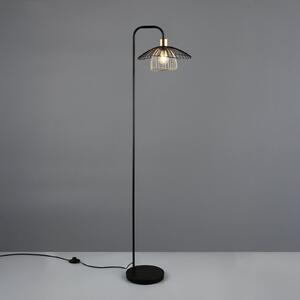 Reality Leuchten Lampadar Lauris, negru mat, înălțime 155 cm, metal, E27, Negru, Camera de zi / sufragerie, Metal, Modern, Proiector suspendat