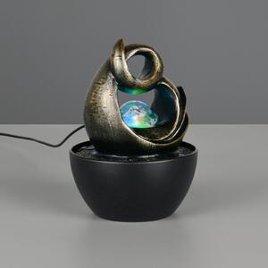 Reality Leuchten Lampa de masă LED Luma, maro, înălțime 19 cm, rășină sintetică, RGB USB, Maro / Rugină, Camera de zi / sufragerie, Plastic