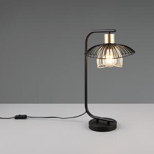Reality Leuchten Lampa de masă Lauris, negru mat, înălțime 44 cm, metal, E27, Negru, Camera de zi / sufragerie, Metal, Modern