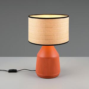 Reality Leuchten Lampa de masă Formentera, teracotă/bej 43 cm ceramică/hârtie, Maro / Rugină, Camera de zi / sufragerie, Ceramică
