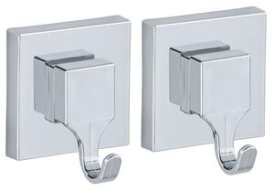 Set cuier, Wenko Quadro Vacuum-Loc, 2 bucati, Metal, Alb