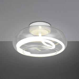 Trio Lighting Plafonieră LED Tarsia, alb mat, Ø 40 cm sticlă, reglabil, Alb, Camera de zi / sufragerie, Sticlă, Modern