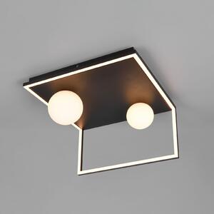 Trio Lighting Plafonieră LED Arola, negru mat, lățime 37 cm, metal, reglabil, Negru, Camera de zi / sufragerie, Metal, Modern
