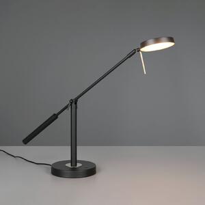 Trio Lighting Lampa de masă LED Monza, negru mat, înălțime 52 cm, metal, reglabil, Negru, Studiu / Birou, Metal, Modern