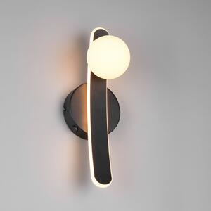 Trio Lighting Aplică de perete Napoli, negru mat, înălțime 34 cm, metal CCT, reglabil, Negru, Camera de zi / sufragerie, Metal, Modern