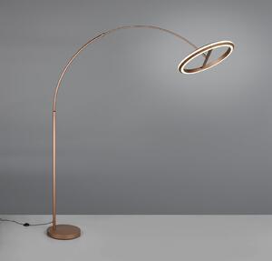 Trio Lighting Lampadar LED cu arc Amador, maro cafea, înălțime 205 cm Metal, reglabil, Maro / Rugină, Camera de zi / sufragerie, Metal, Modern
