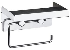 Suport hartie igienica cu raft, Argintiu, 16x12,5x11,5 cm, Wenko
