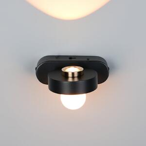 Trio Lighting Aplică de perete LED Arpino negru Proiecție 15 cm Metal 2 becuri, reglabil, Negru, Camera de zi / sufragerie, Metal, Modern