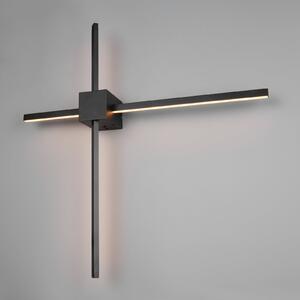 Trio Lighting Aplică de perete LED Cassino, negru mat, lățime 67 cm, metal, reglabil, Negru, Camera de zi / sufragerie, Metal, Modern
