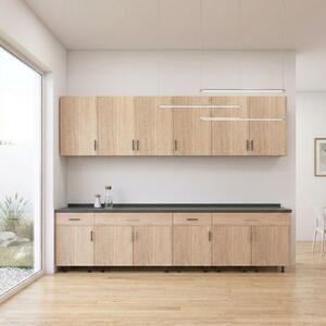 Set Bucatarie Modulara 240 cm, Culoarea STEJAR SONOMA , Pal 18mm, Blat Termorezistent