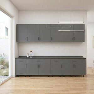 Set Bucatarie Modulara 240 cm, Culoarea GRI ANTRACIT , Pal 18mm, Blat Termorezistent