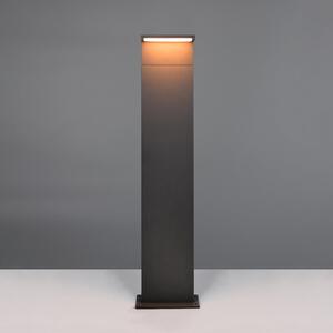 Trio Lighting Bornă luminoasă LED Ravi, antracit, înălțime 100 cm, metal, IP65, Negru, Aluminiu, Modern