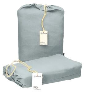 Set de lenjerie de pat din in Linen 160x200 cm culoare gri Țesătură semitransparentă, împletitură