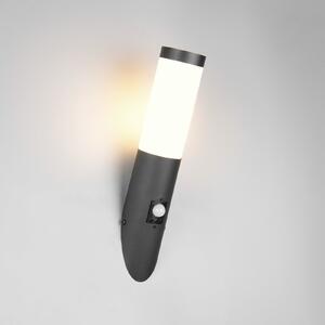 Trio Lighting Lampă de exterior Trioto, negru mat, 39 cm oțel inoxidabil, senzor, Negru, Oțel inoxidabil, Modern