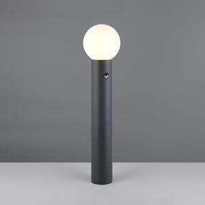Trio Lighting Bornă luminoasă Mures, antracit, înălțime 80 cm, metal, senzor, Negru, Aluminiu, Modern