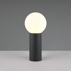 Trio Lighting Lampă cu soclu Mures, antracit, înălțime 40 cm, metal, reglabil, Negru, Aluminiu, Modern