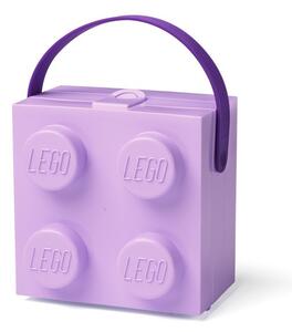 Cutie depozitare LEGO cu mâner, mov