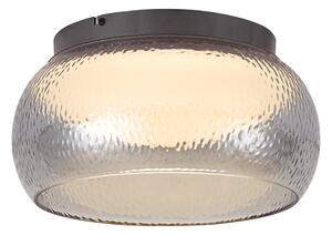 Art Deco Ceiling Lamp Gunmetal with Smoke Glass Incl. 3-Step Dimmable LED - Thimble