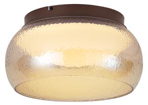 Plafonieră Art Deco maro cu sticlă chihlimbarie, cu LED reglabil în 3 trepte - Thimble