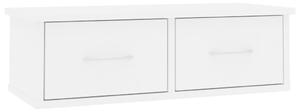 Raft de perete cu sertar, alb, 60x26x18,5 cm, PAL