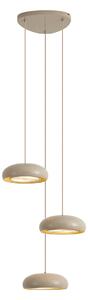 Lampă suspendată retro Taupe cu abajur metalic cu 6 lumini - Macaron